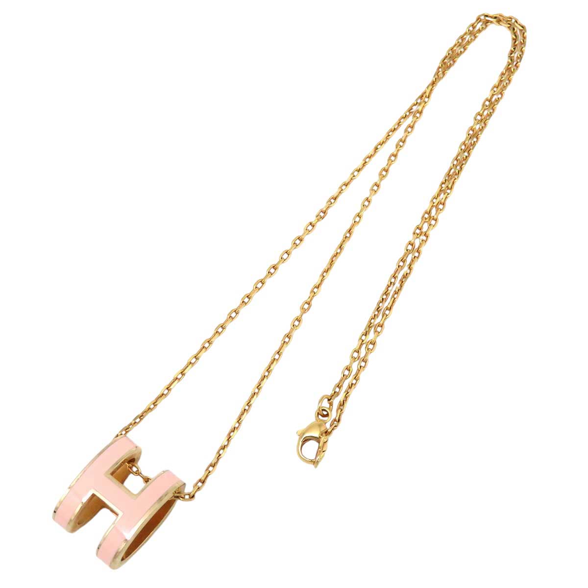 Hermes Metal Pop H Necklace Light Pink