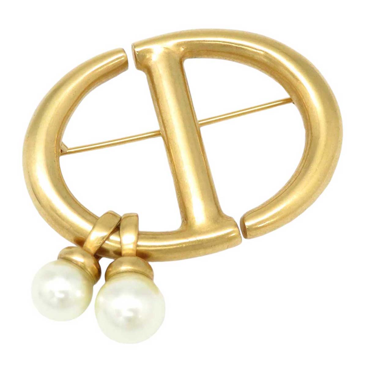 Dior Metal Resin Pearl Brooch