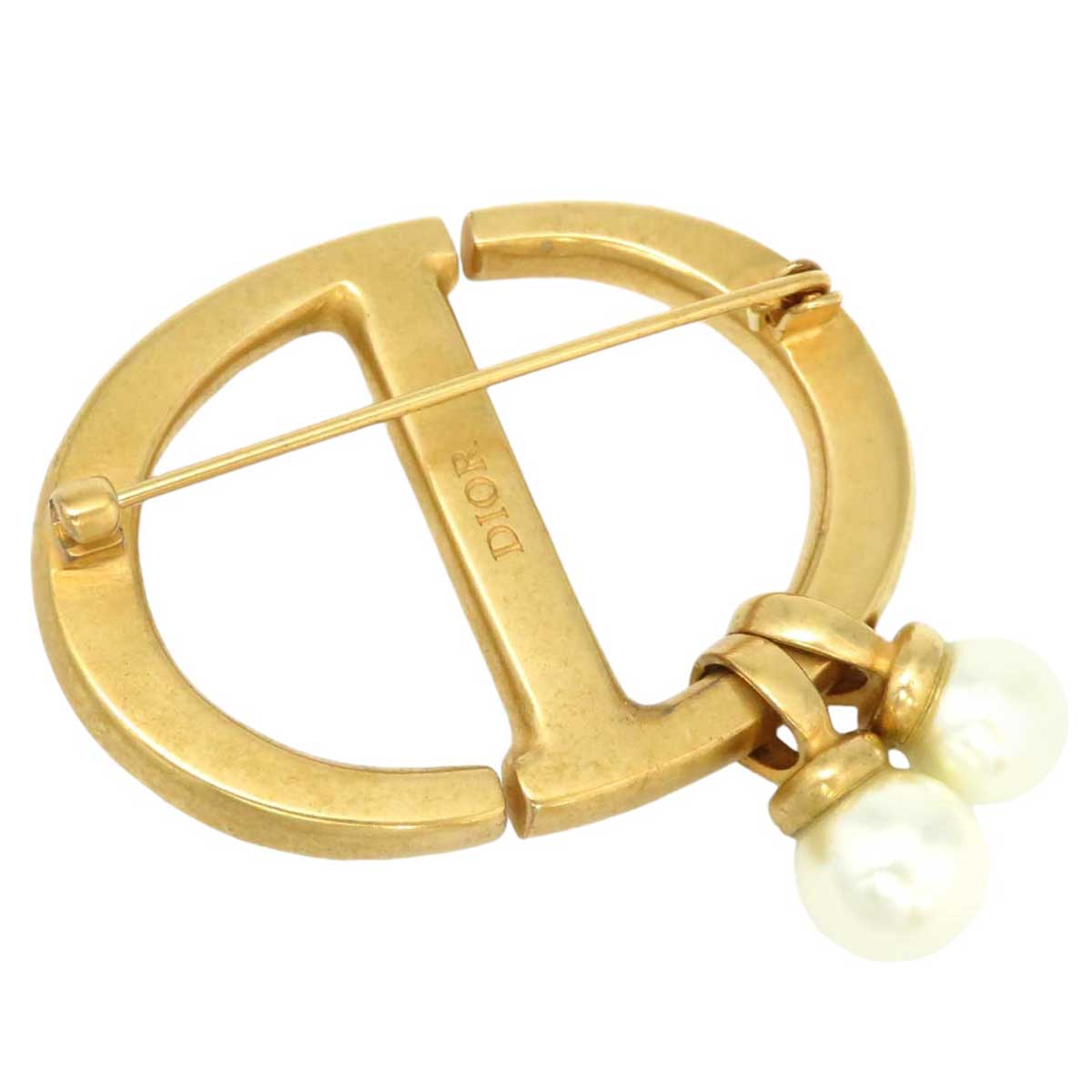 Dior Metal Resin Pearl Brooch