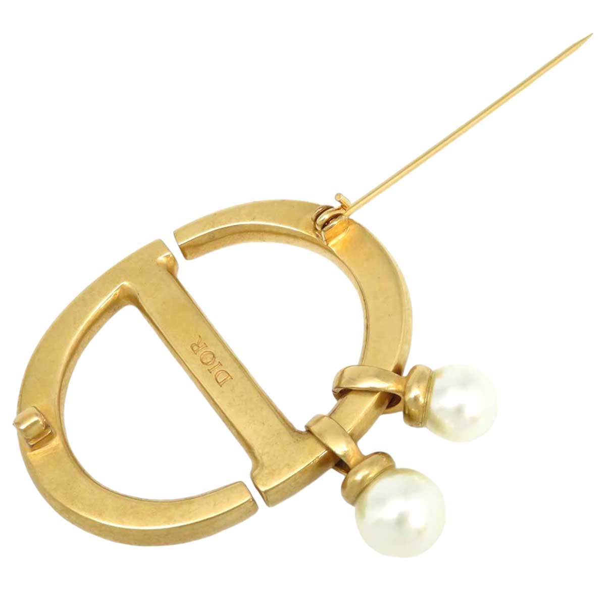 Dior Metal Resin Pearl Brooch