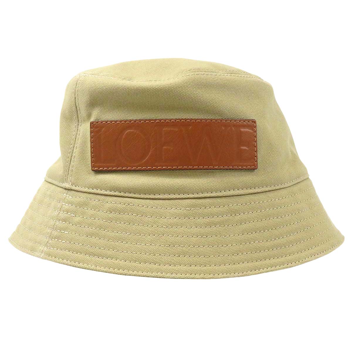 Loewe Cotton Canvas Leather Patch Bucket Hat