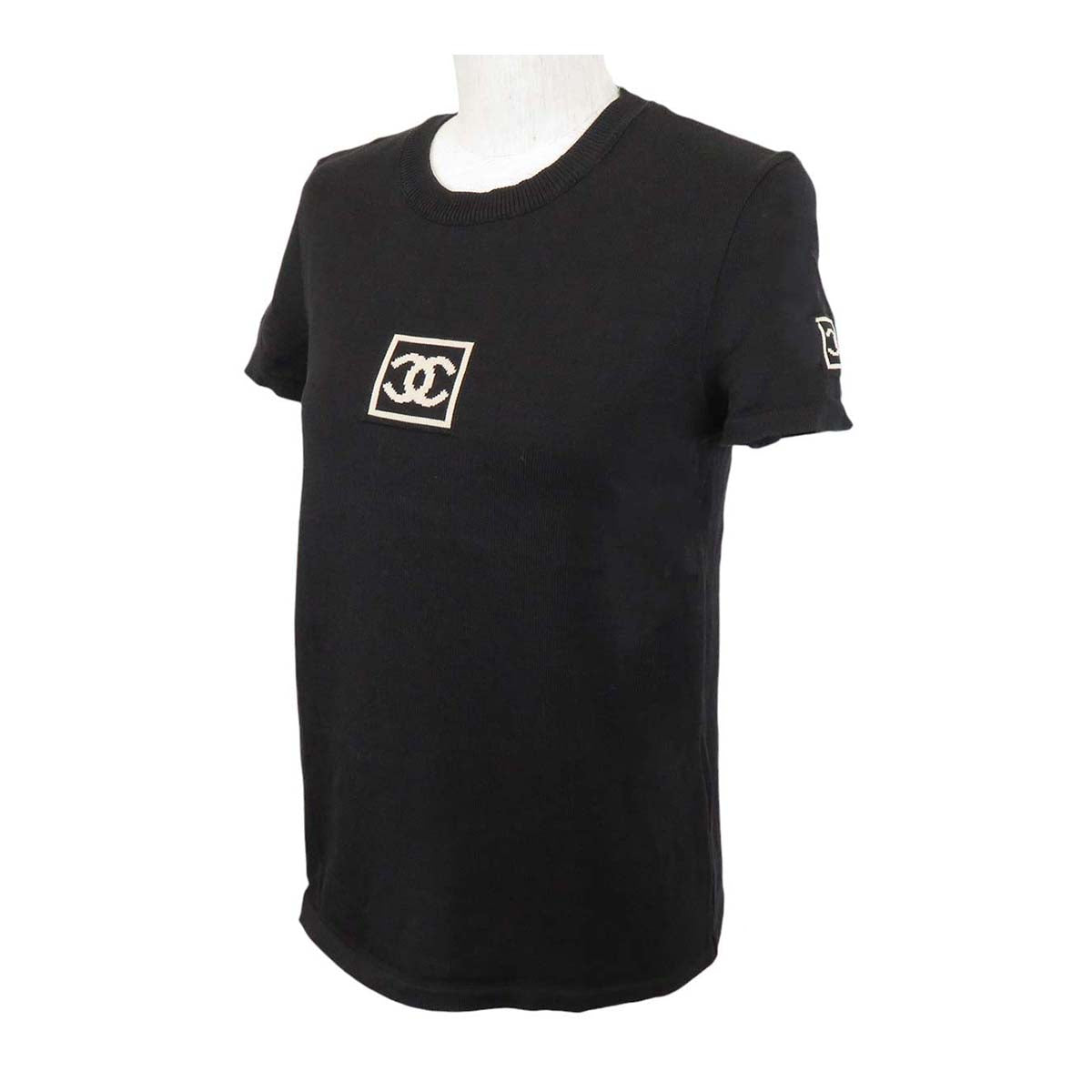 Chanel Cotton Knit T-Shirt Black