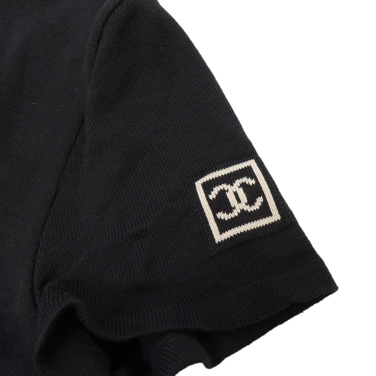 Chanel Cotton Knit T-Shirt Black