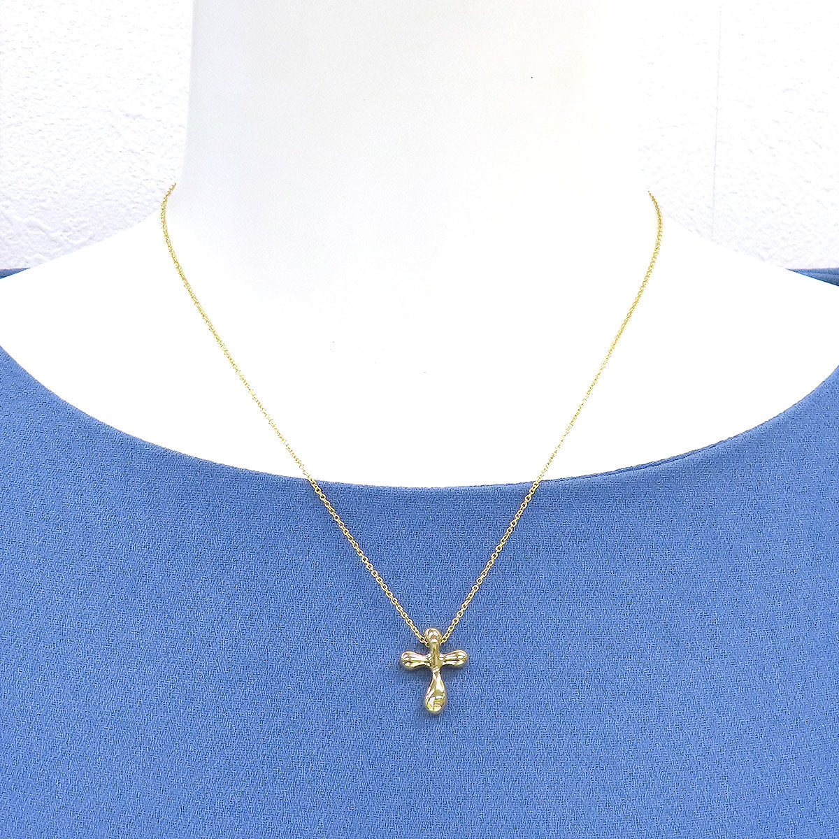 Tiffany & Co K18YG Small Cross Necklace