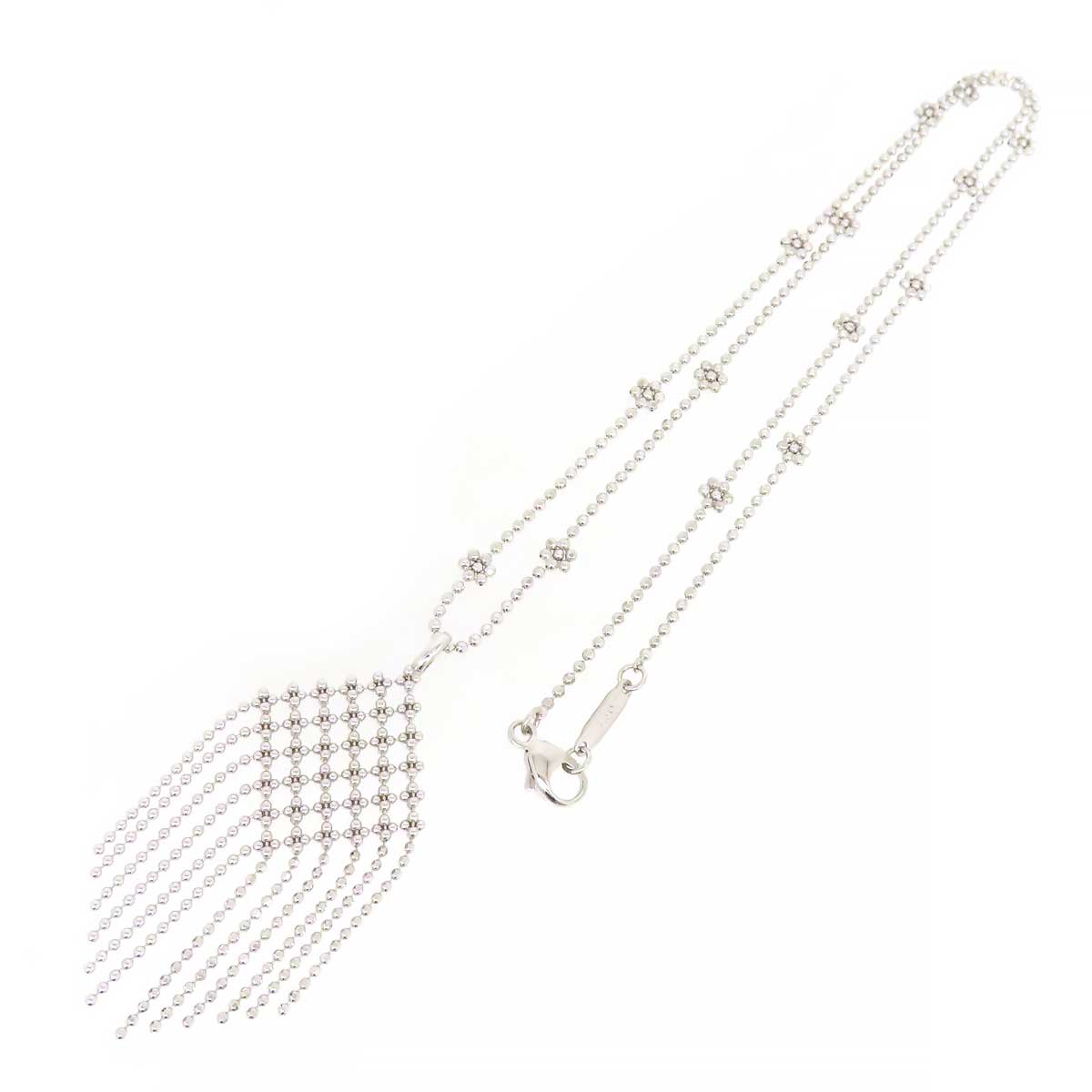 Tiffany & Co K18WG Mesh Fringe Necklace