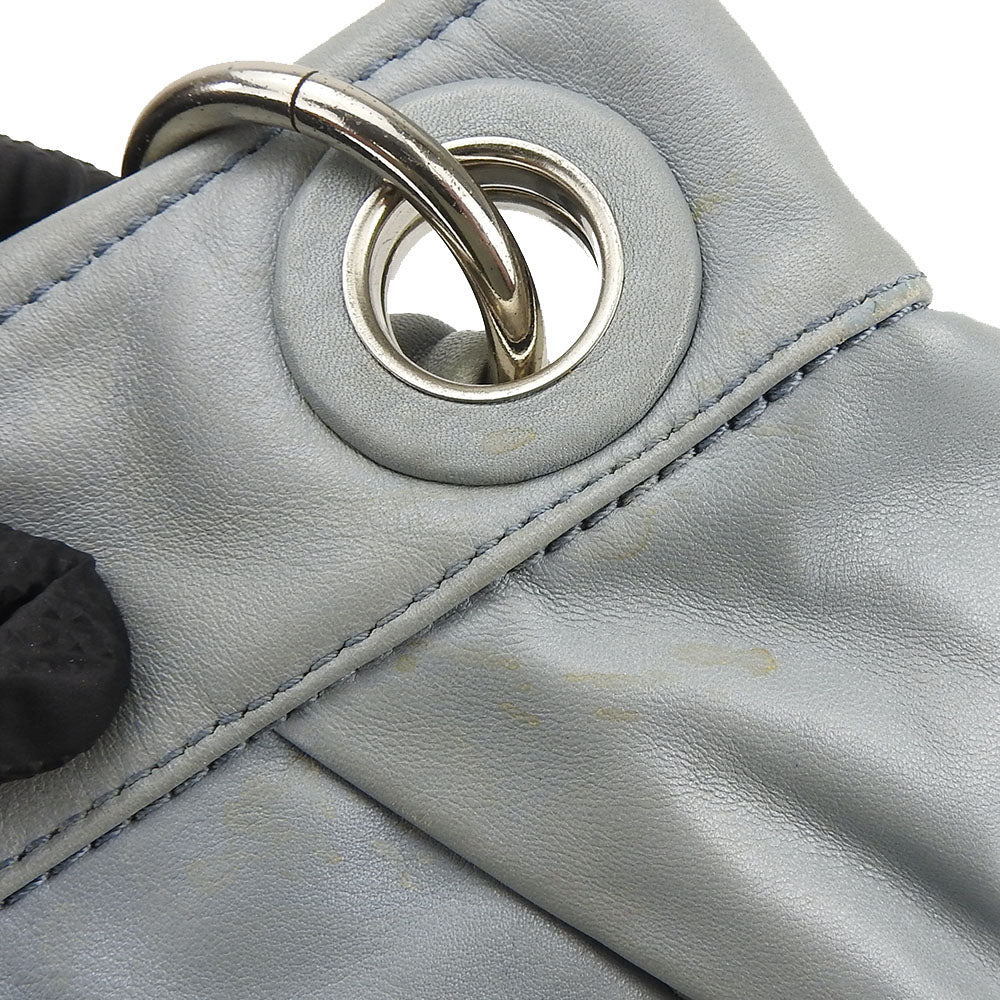 USED COACH Leather Handbag 13416 Blue Gray