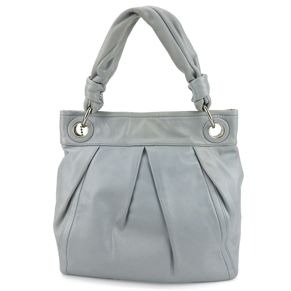 USED COACH Leather Handbag 13416 Blue Gray