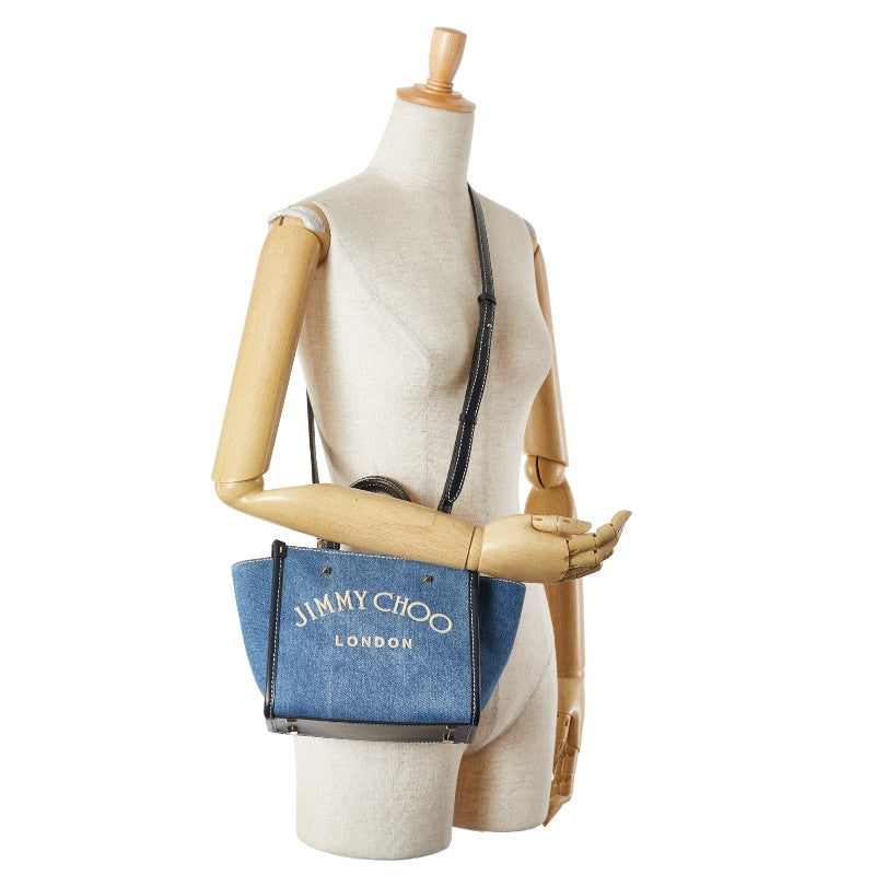 JIMMY CHOO トートバッグ VARENNE TOTE BAG デニム JIMMY CHOO Varenne Tote Small Denim Leather 2way Bag – LuxUness