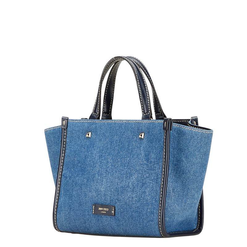 JIMMY CHOO Varenne Tote Small Denim Leather 2way Bag – LuxUness