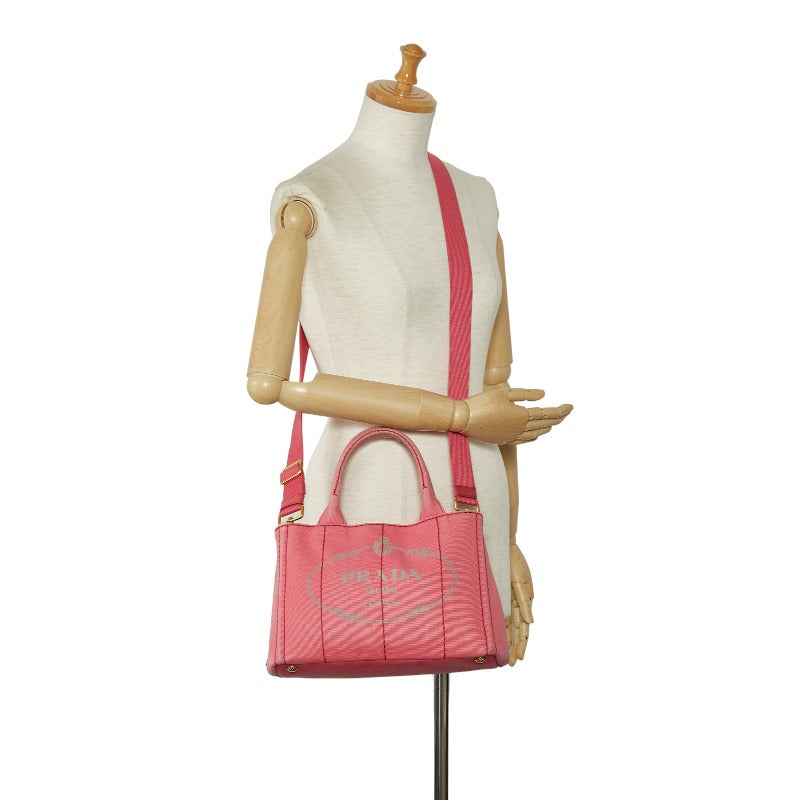 Prada Canapa SS Canvas Handbag 2WAY Pink