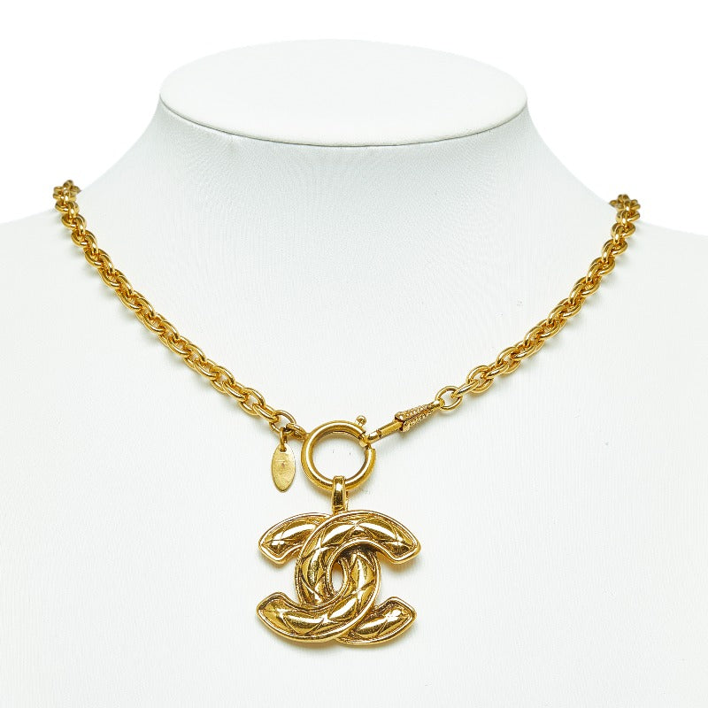 Chanel Coco Mark Logo Gold Plated Necklace in Very Good Condition