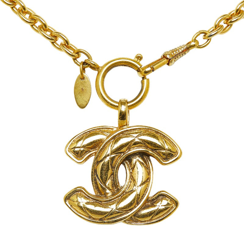 Chanel Coco Mark Logo Gold Plated Necklace in Very Good Condition