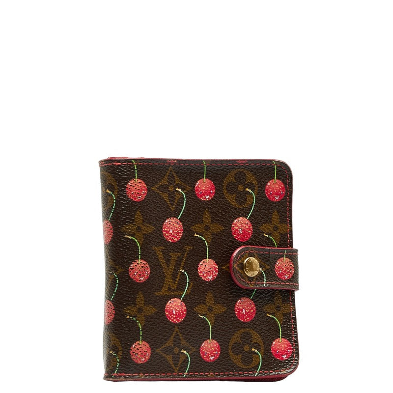 Louis Vuitton Monogram Cherry Bifold Compact Wallet Canvas Short Wallet M95005 in Good condition