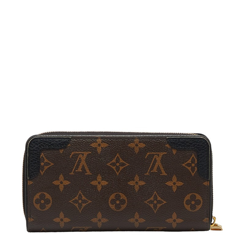 Louis Vuitton Monogram Macassar Zippy Wallet Retiro M61855 Brown PVC Leather