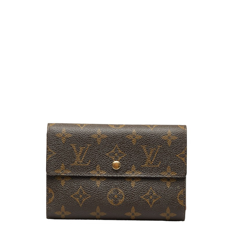 Louis Vuitton Monogram Long Wallet M61202 Brown PVC Leather in Good Condition