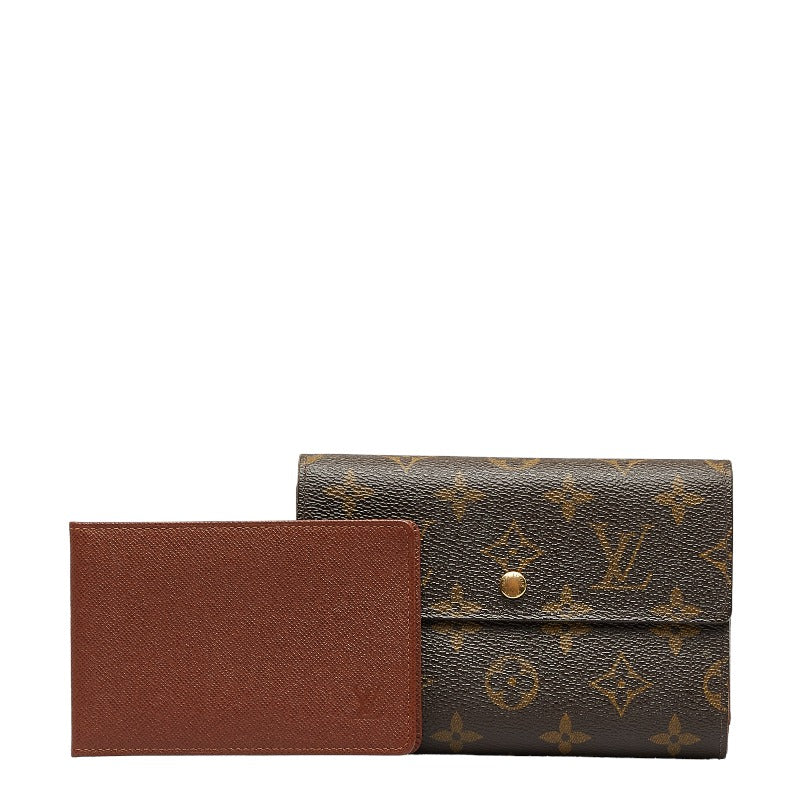 Louis Vuitton Monogram Long Wallet M61202 Brown PVC Leather in Good Condition