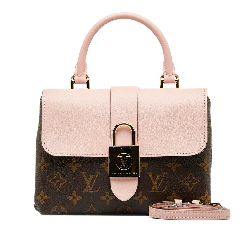 Louis Vuitton Monogram Rocky BB Handbag Shoulder Bag 2WAY M44080 Brown Pink PVC Leather in Great Condition