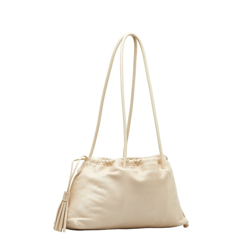 Gucci Leather Tassel Handbag Tote Ivory in Very Good Condition