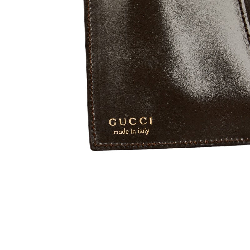 Gucci Leather Logo Plate Agenda 6-Ring Notebook Cover in Fair Condition