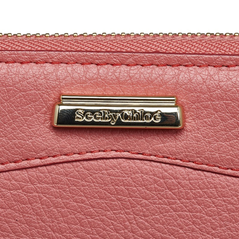 See by Chloe Pink Leather Zip-Around Wallet