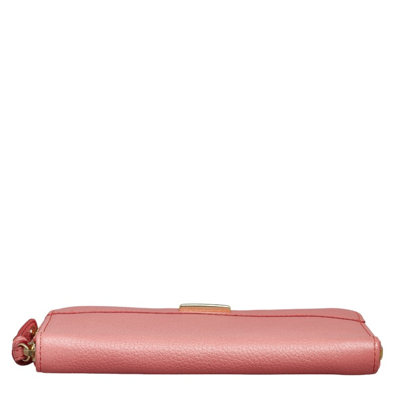 See by Chloe Pink Leather Zip-Around Wallet