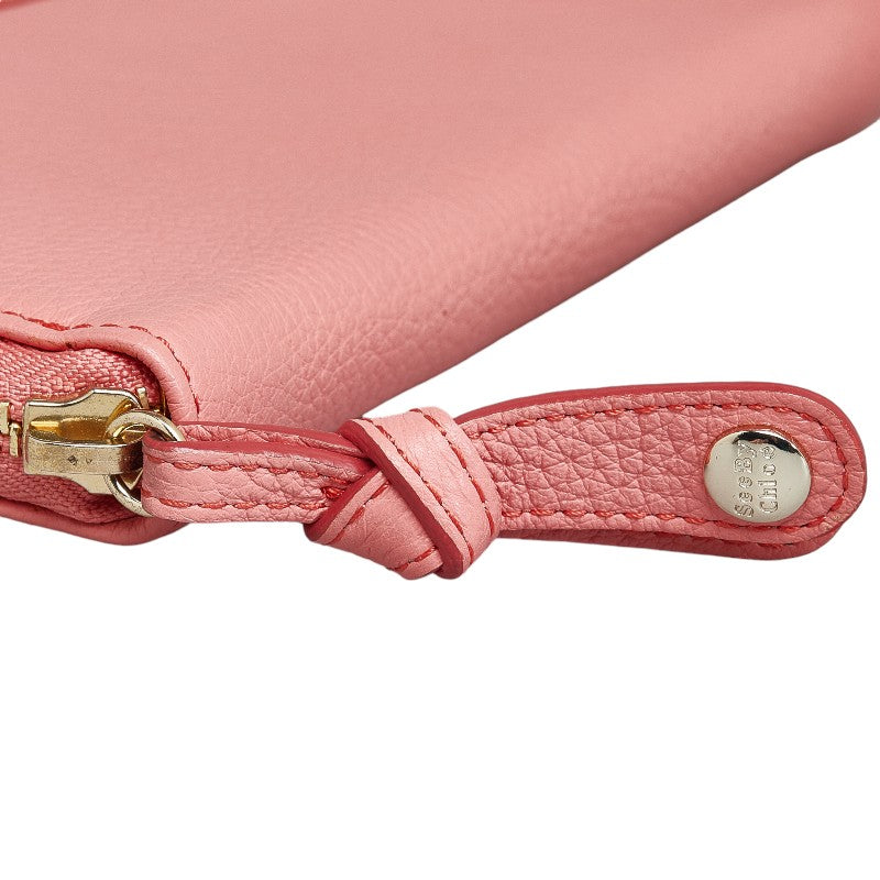 See by Chloe Pink Leather Zip-Around Wallet