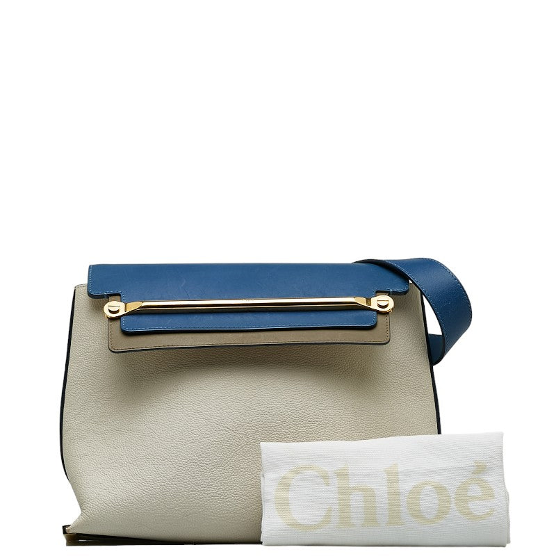 Chloe Claire Bicolor Leather Shoulder Bag in Good Condition