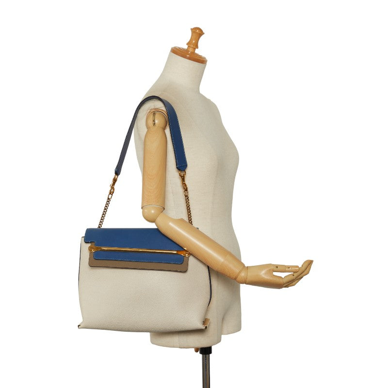 Chloe Claire Bicolor Leather Shoulder Bag in Good Condition