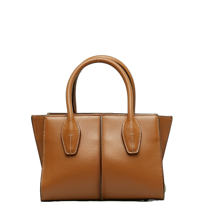 Tod's Leather Holly Stitch Mini Handbag 2WAY Brown