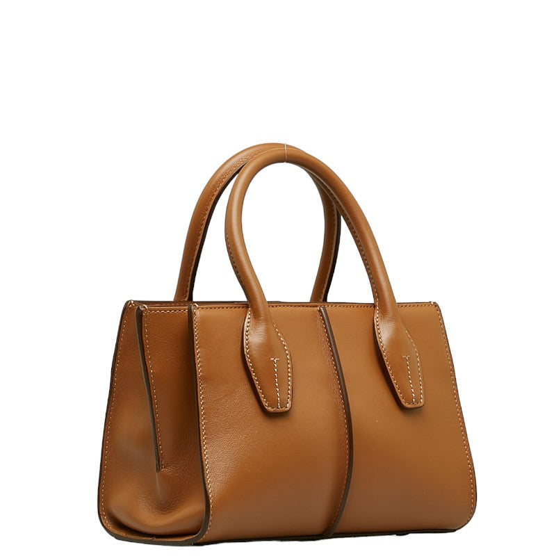 Tod's Leather Holly Stitch Mini Handbag 2WAY Brown