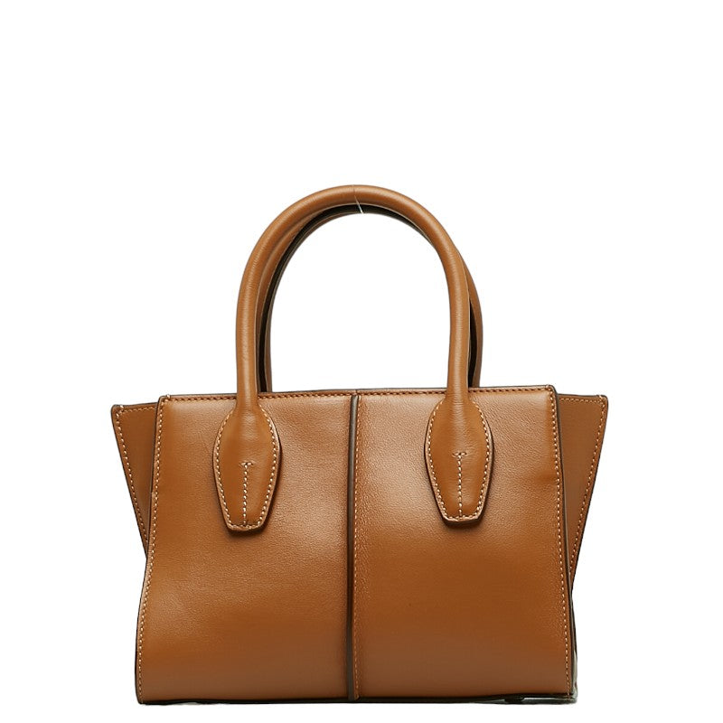 Tod's Leather Holly Stitch Mini Handbag 2WAY Brown