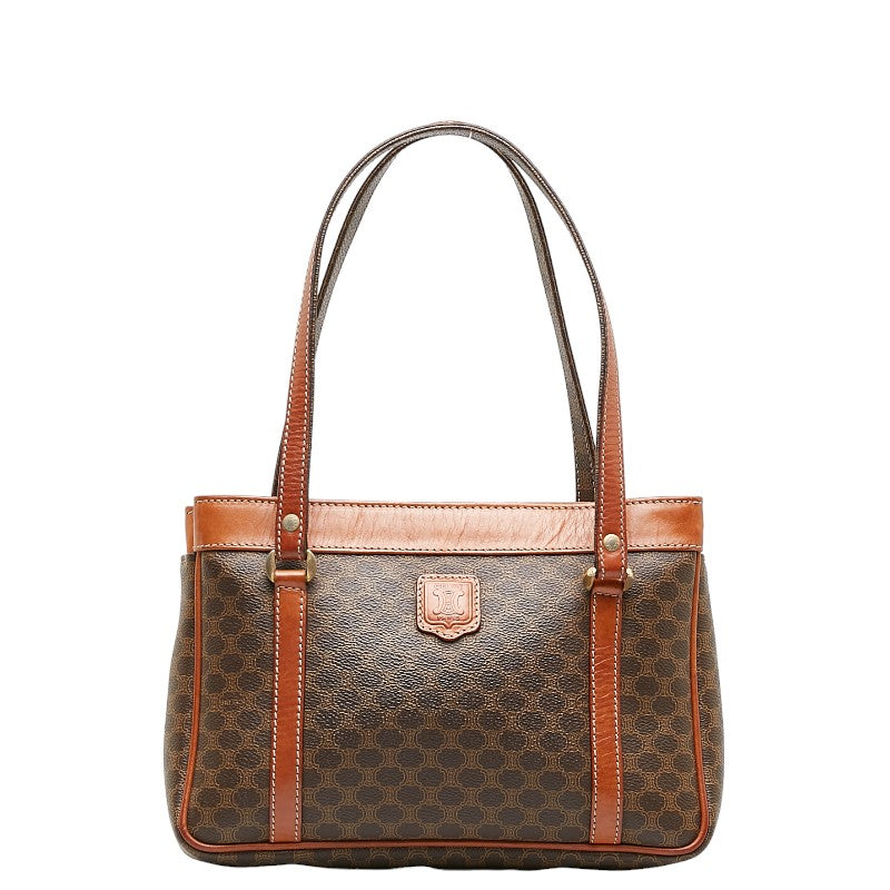 Celine Macadam Handbag Brown PVC Leather