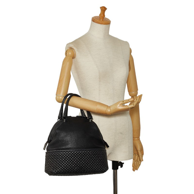 Bottega Veneta Intrecciato Leather Handbag Black