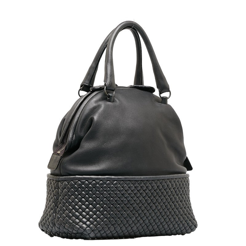 Bottega Veneta Intrecciato Leather Handbag Black