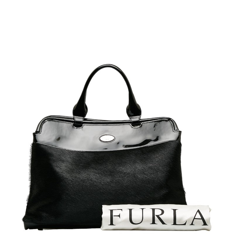 Furla 80th Anniversary Patent Leather Handbag in Very Good Condition