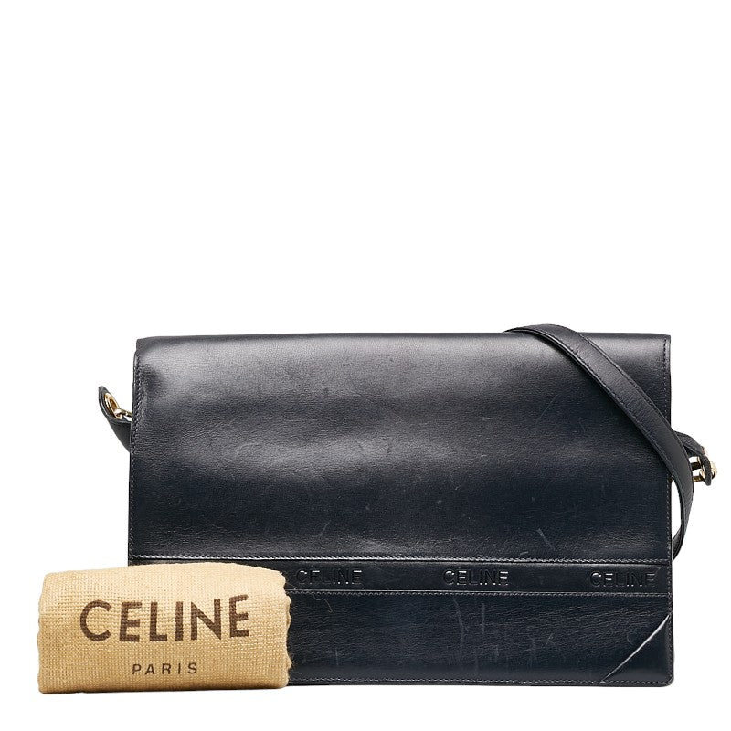 Celine Leather Shoulder Bag Black