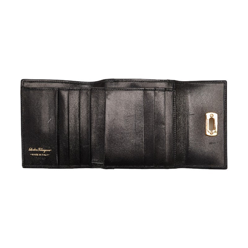 Salvatore Ferragamo Gancini Leather Trifold Wallet 220048