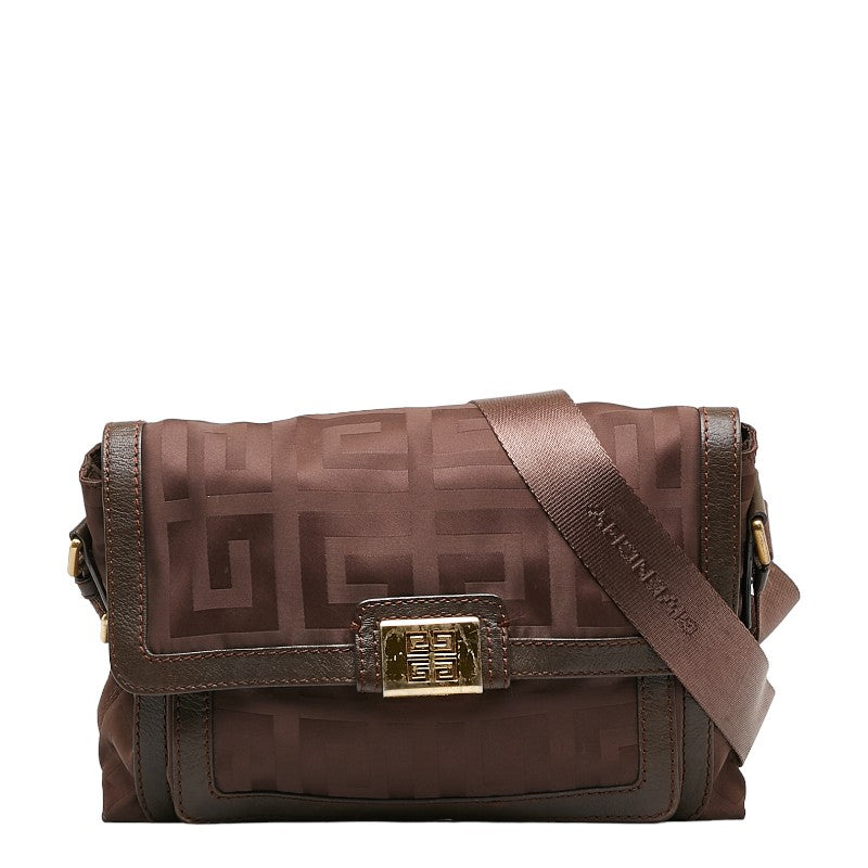 Givenchy Nylon Leather Shoulder Bag Brown