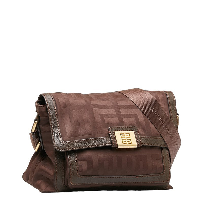 Givenchy Nylon Leather Shoulder Bag Brown