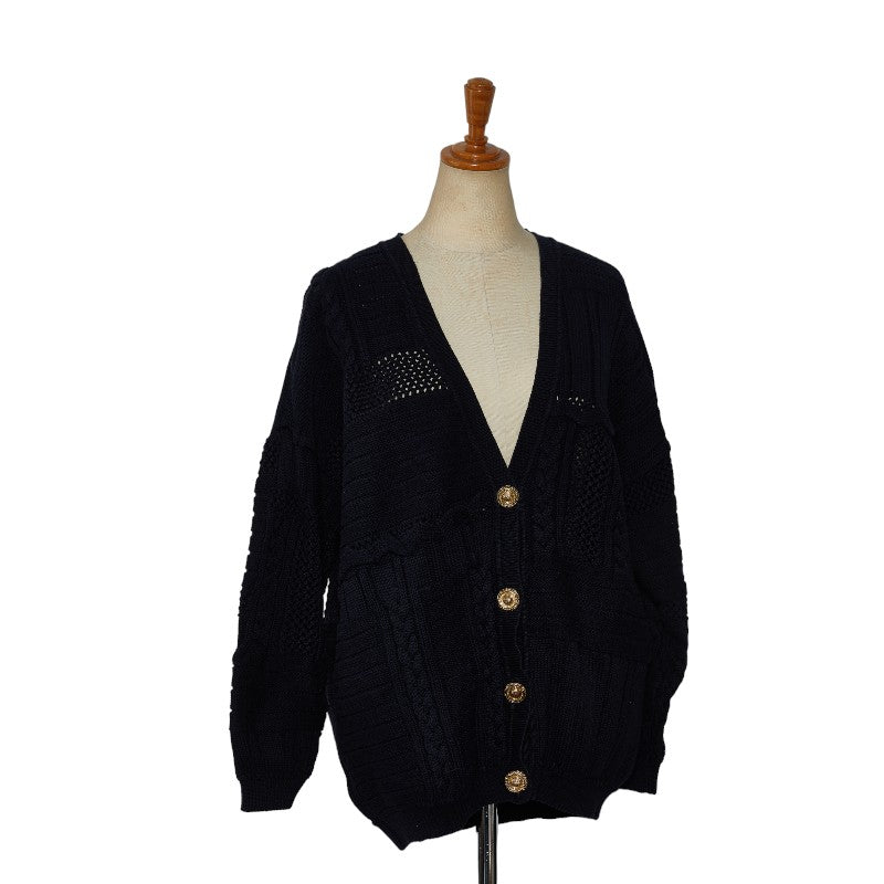 Versace Cotton Cardigan Navy in Very Good Condition