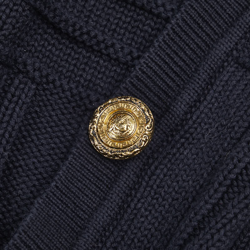 Versace Cotton Cardigan Navy in Very Good Condition