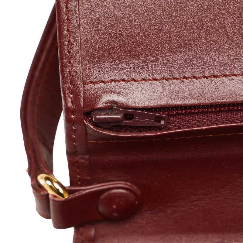 Cartier Must Line Leather Clutch Bag Wine Red