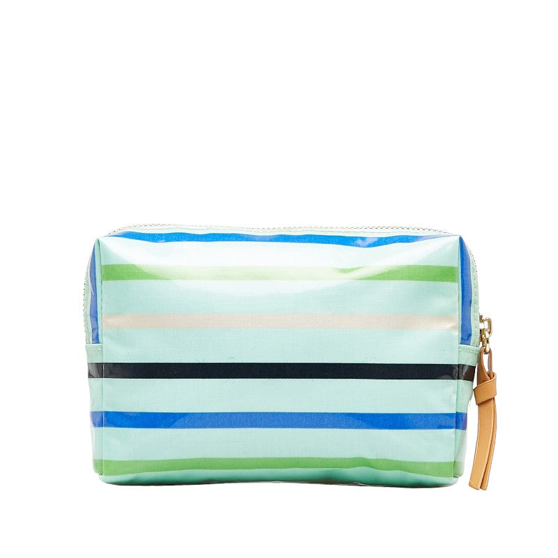 Tory Burch Vinyl Striped Cosmetic Pouch