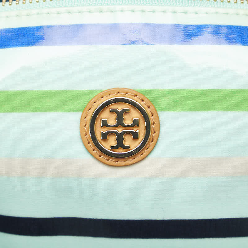 Tory Burch Vinyl Striped Cosmetic Pouch in Very Good Condition