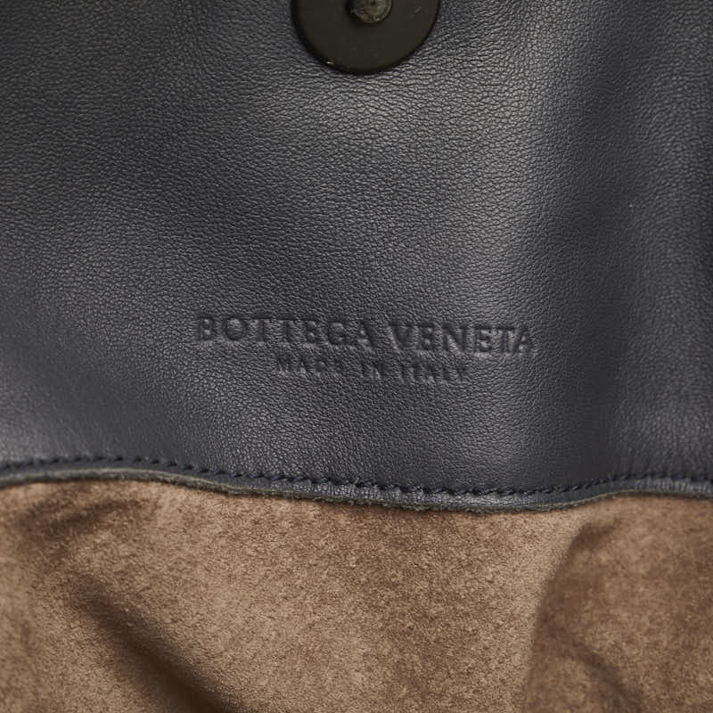 Bottega Veneta Intrecciato Leather Tote Handbag Gray Black