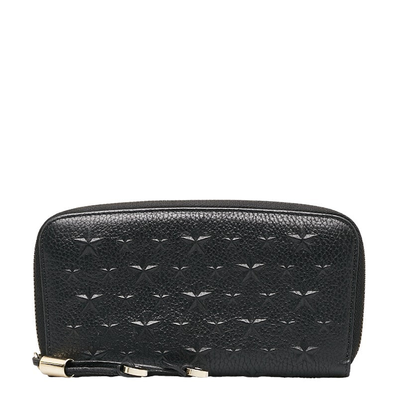 Jimmy Choo Philipa Star Embossed Leather Zip-Around Wallet in Very Good Condition