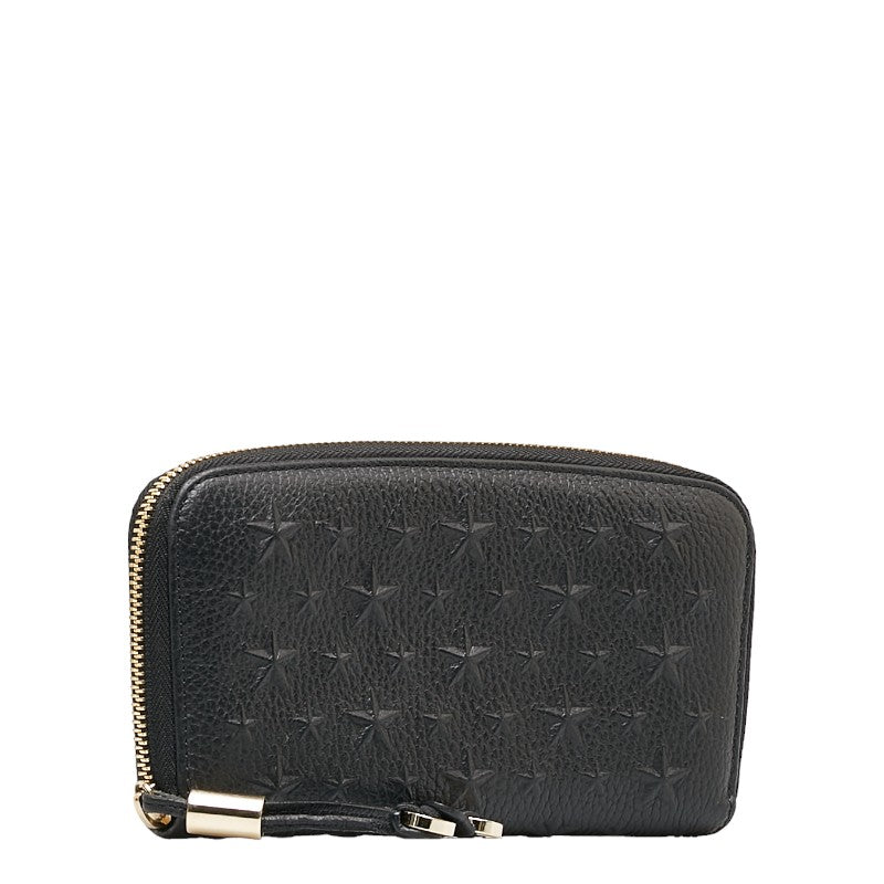 Star Embossed Leather Zip Around Wallet – LuxUness