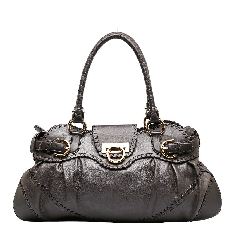 Salvatore Ferragamo Gancini Marissa Leather Shoulder Bag