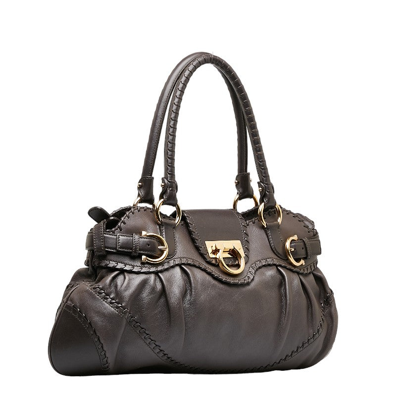 Salvatore Ferragamo Gancini Marissa Leather Shoulder Bag