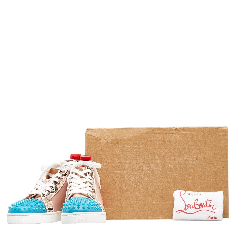 Christian Louboutin Python Spike Studded High-Top Sneakers